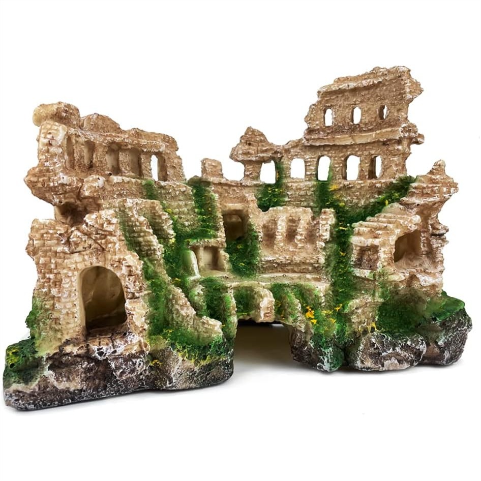 Aquarium Fish Cave - Antique Roman Column Ruin Aquarium Decoration,