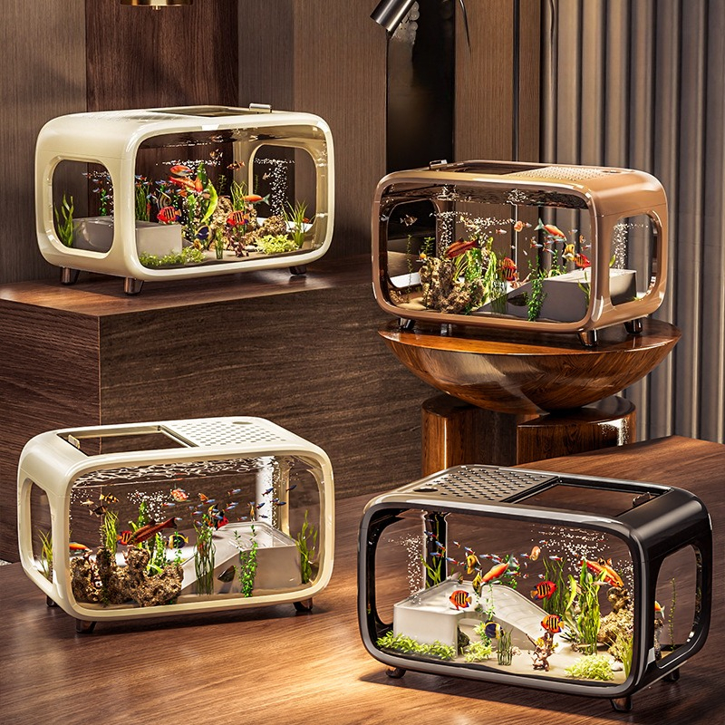 Aquarium Goldfish - Luxury Covered Desktop Fish Tank High