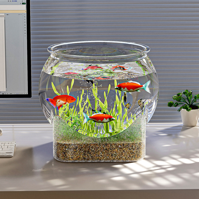 Aquarium Goldfish - Fish Tank Aquarium Transparent Round Ornamental
