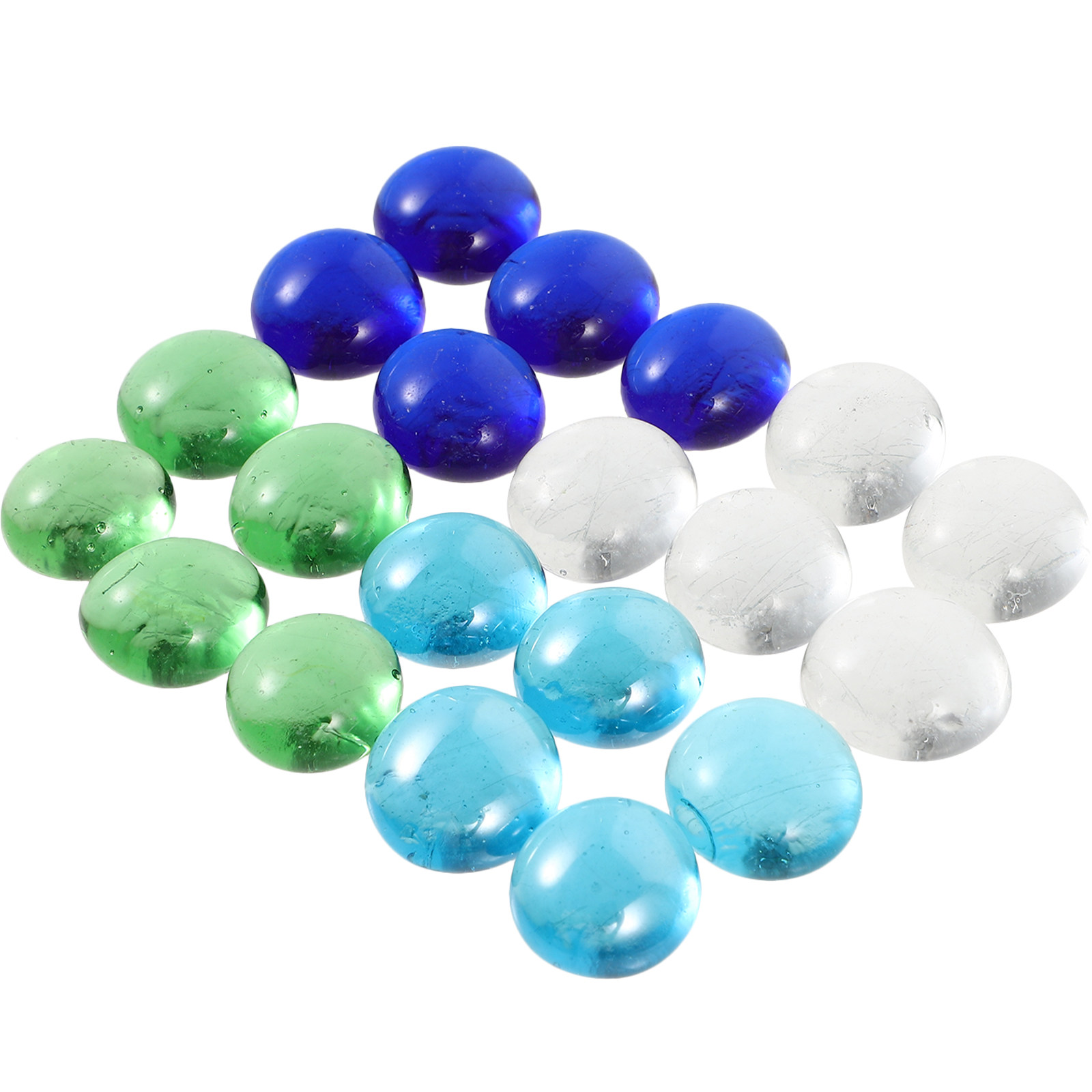 Aquarium Fish Usa - 1Set Vibrant Colorful Glass Beads Flat