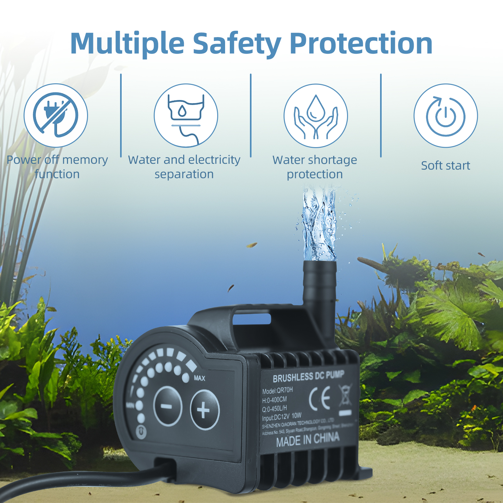 Aquarium Fishing - Submersible 12V Water Pump 8 Levels