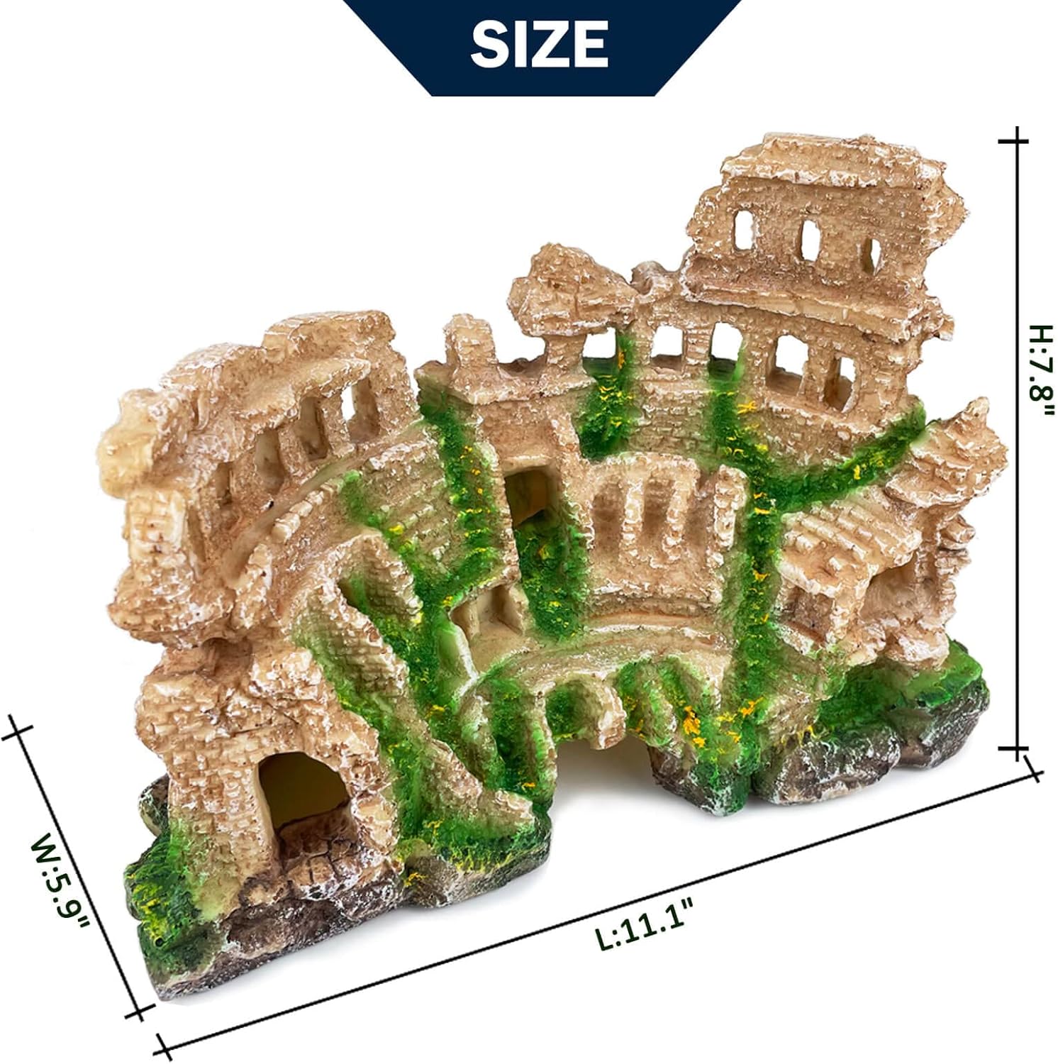 Antique Roman Column Ruin Aqua - Aquarium Fish Cave ulasan dan harga