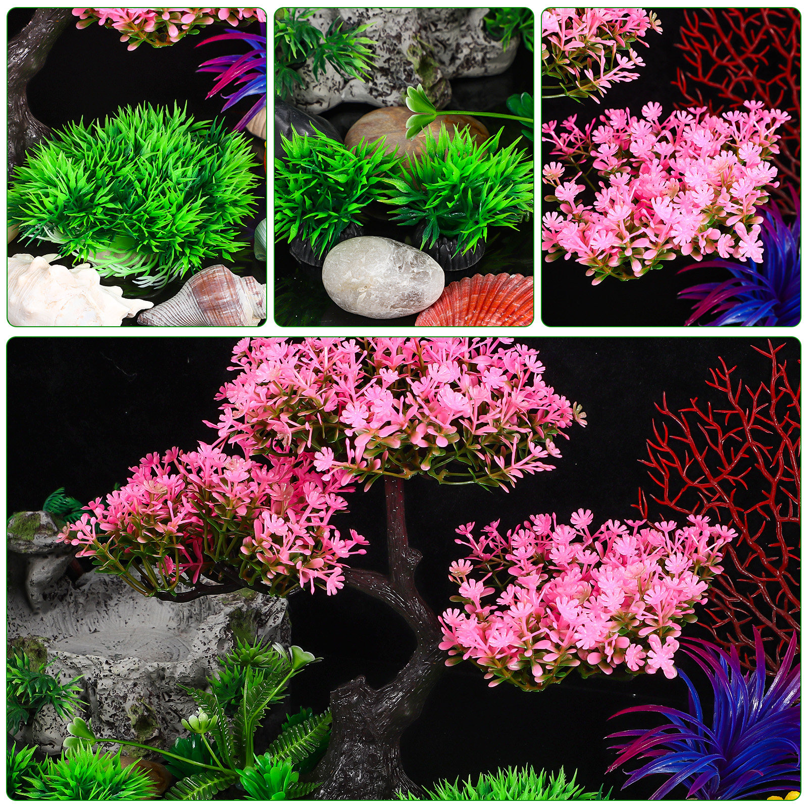 Artificial Plants Indoor Aquar - Aquarium Fish Enrichment ulasan dan harga