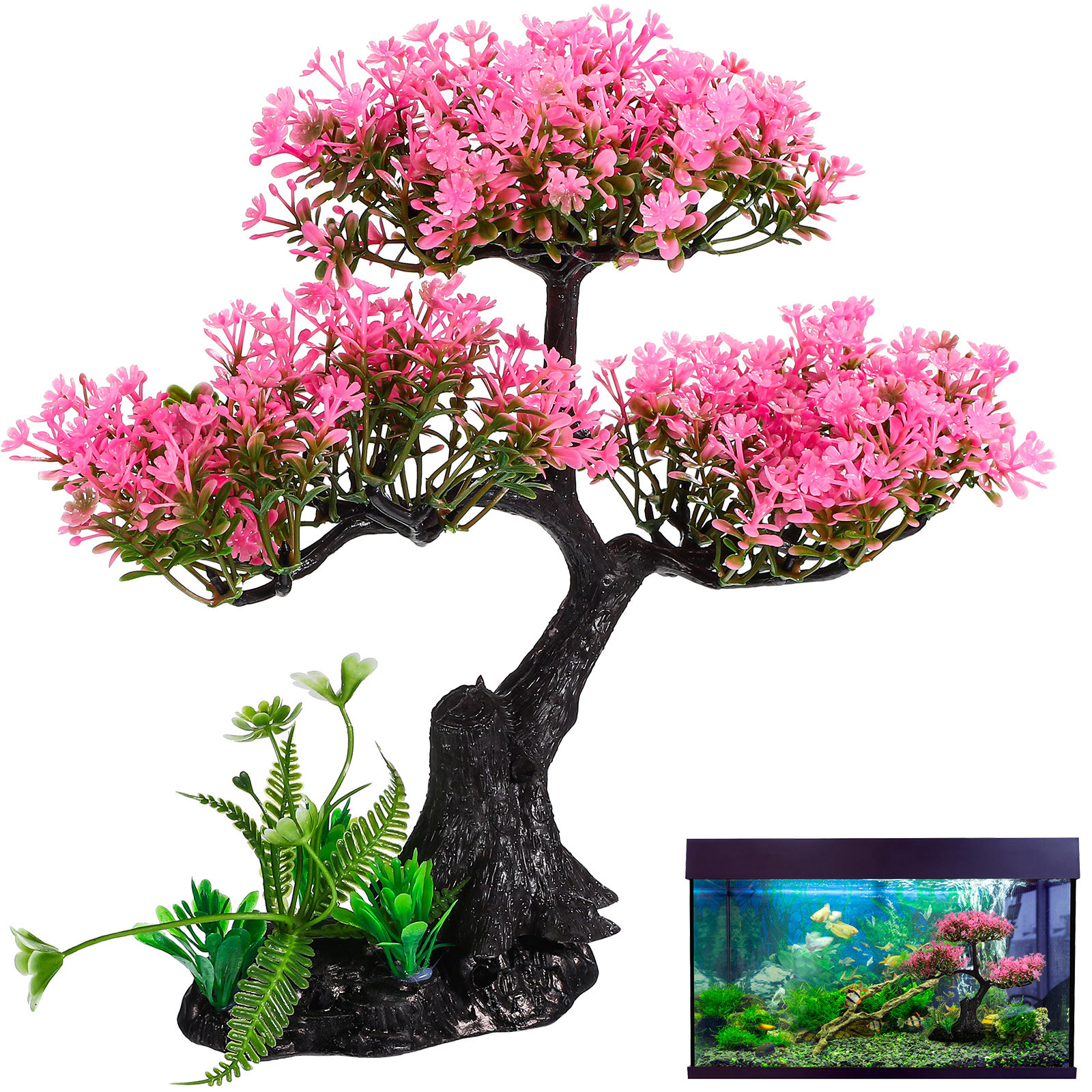Artificial Plants Indoor Aquar - Aquarium Fish Enrichment ulasan dan harga