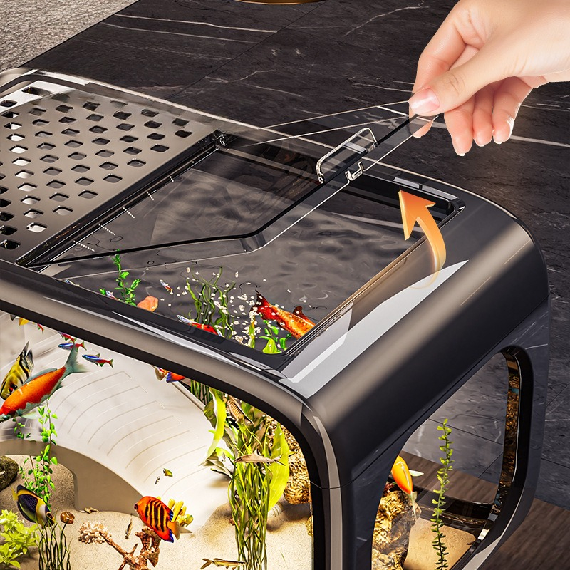 Luxury Covered Desktop Fish Ta - Aquarium Goldfish ulasan dan harga