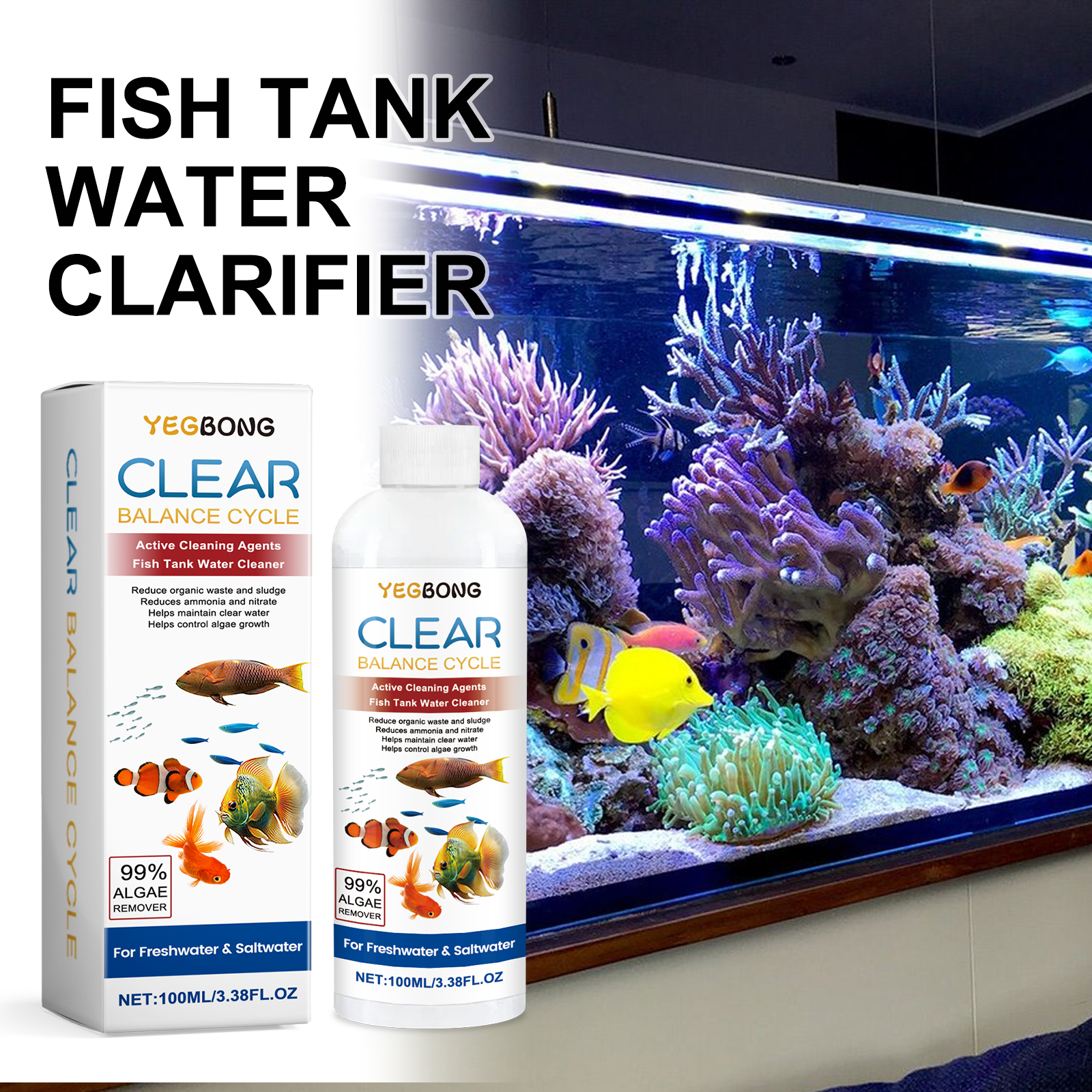 Aquarium Water Clarifier 100ml - Aquarium Fishing ulasan dan harga