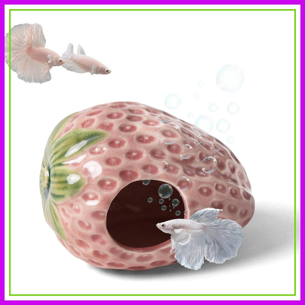 Strawberry Cave Hideout for Be - Aquarium Fish Cave ulasan dan harga