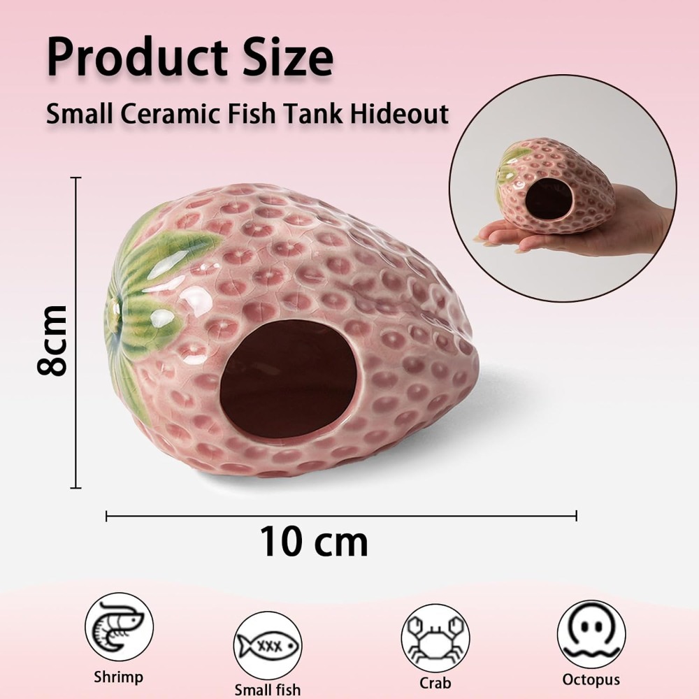 Strawberry Cave Hideout for Be - Aquarium Fish Cave ulasan dan harga