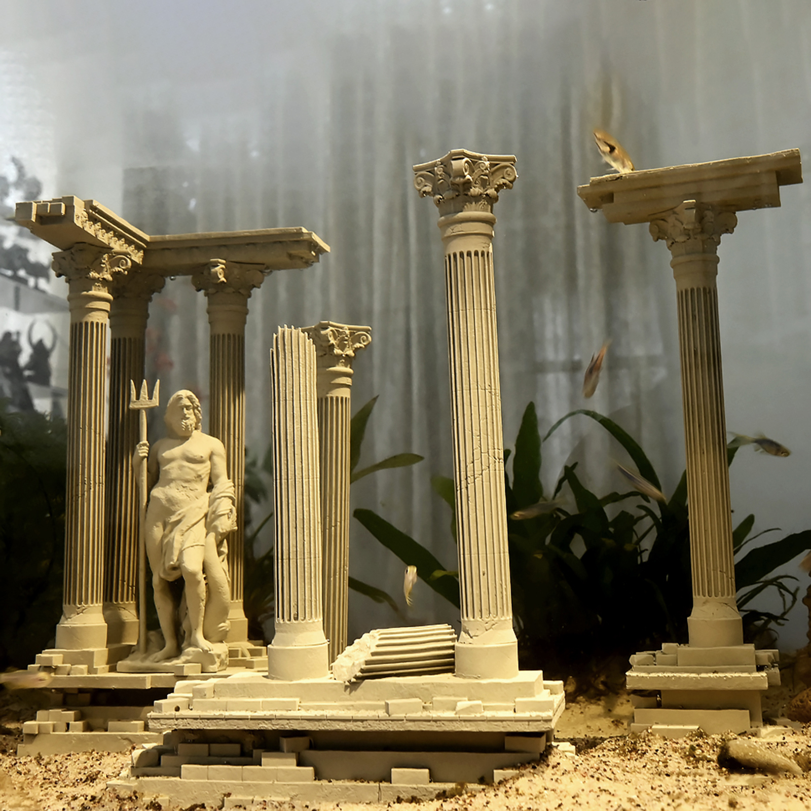 Roman Column Decoration Resin  - Aquarium Fish Enrichment ulasan dan harga