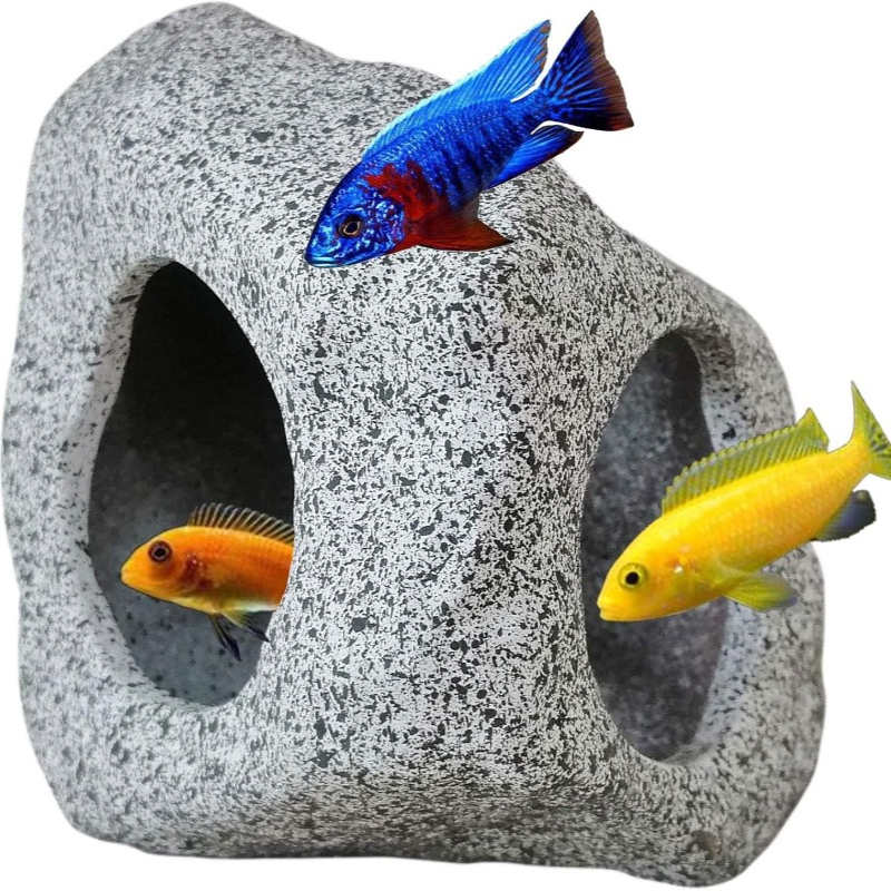 Fish Tank Cave Stone Landscapi - Aquarium Fish Enrichment ulasan dan harga