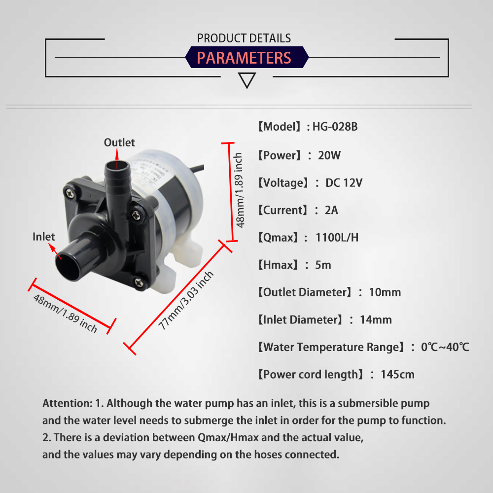 12V DC Brushless Small Submers - Aquarium Fishing ulasan dan harga