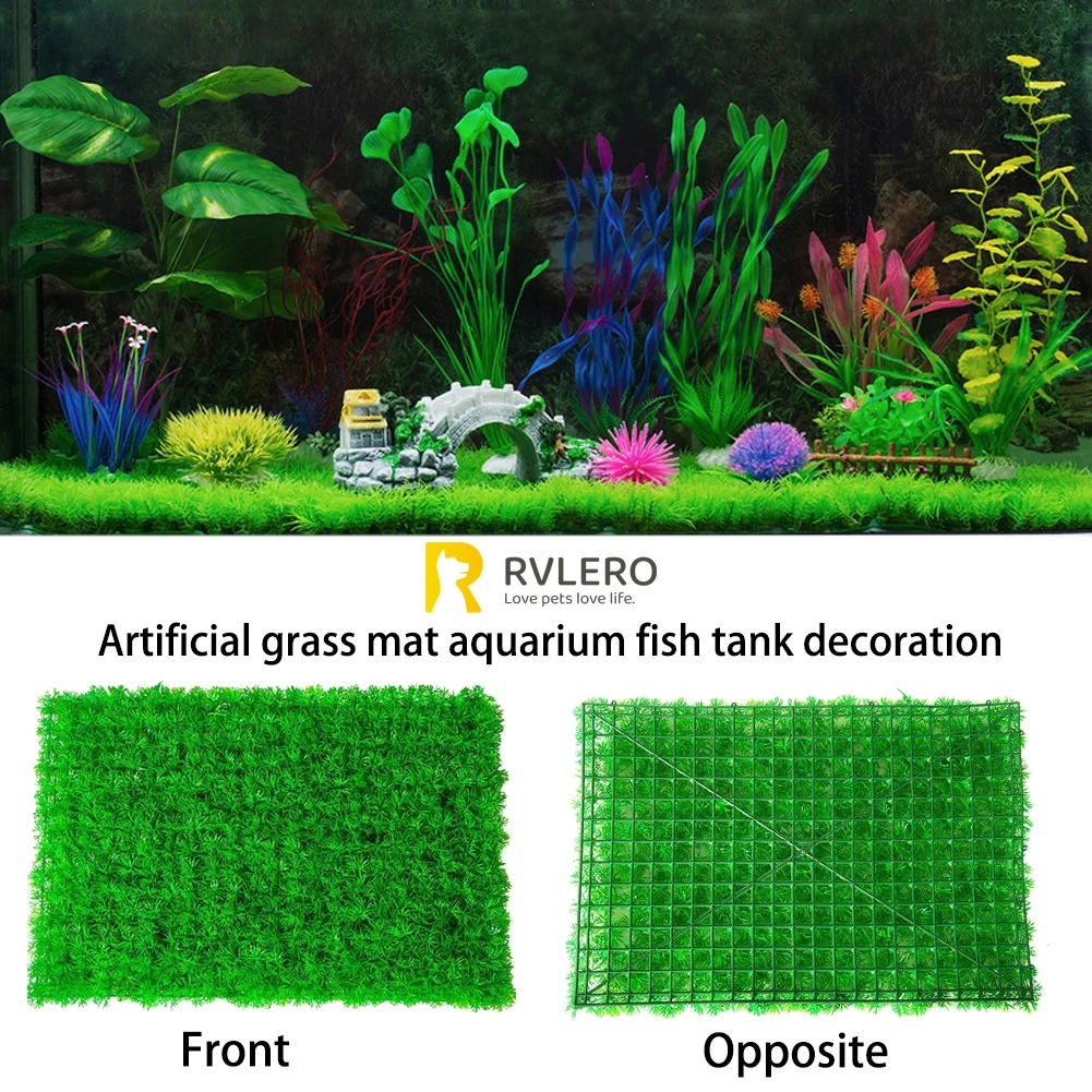 Artificial Grass Lawn Aquarium - Aquarium Fish Enrichment ulasan dan harga