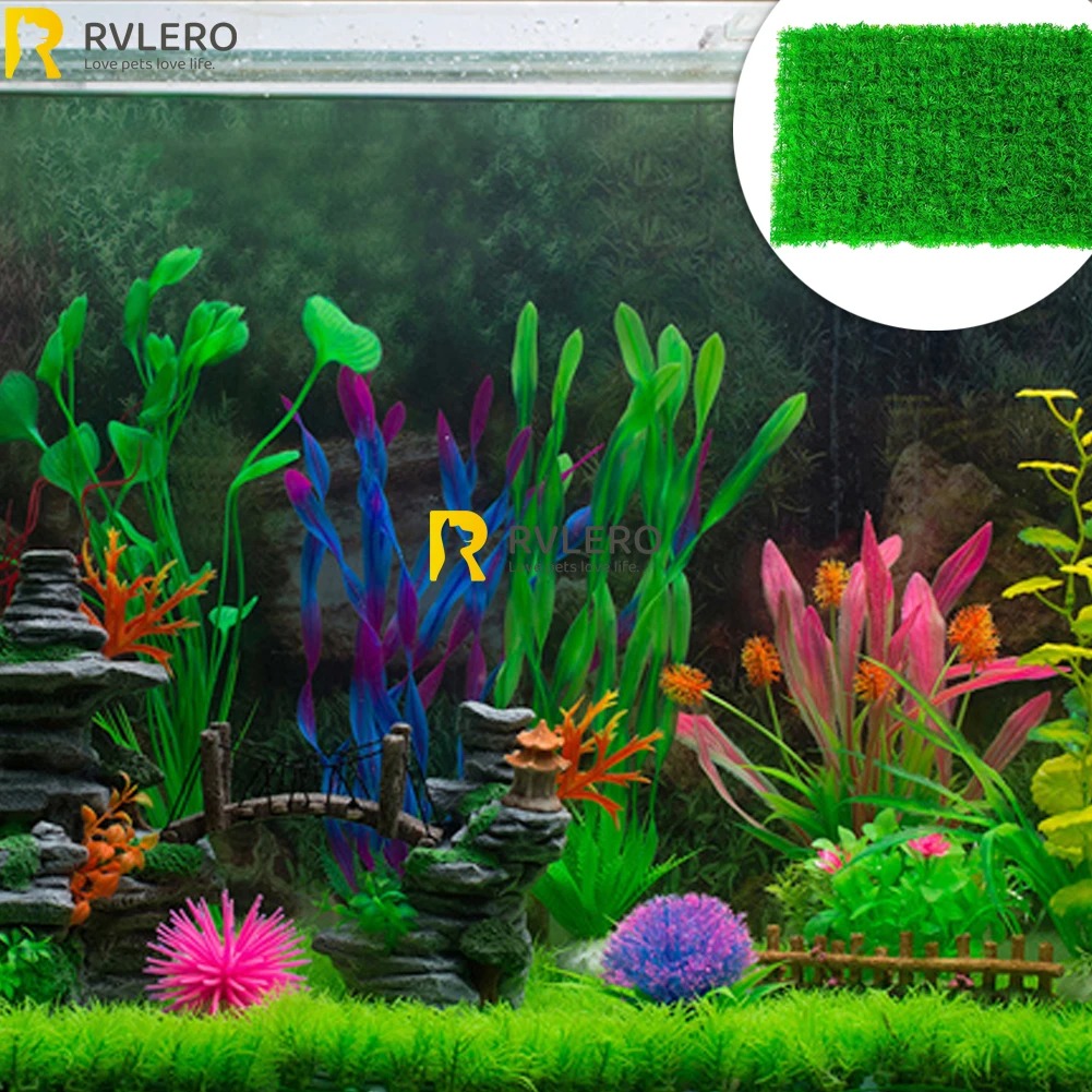 Artificial Grass Lawn Aquarium - Aquarium Fish Enrichment ulasan dan harga